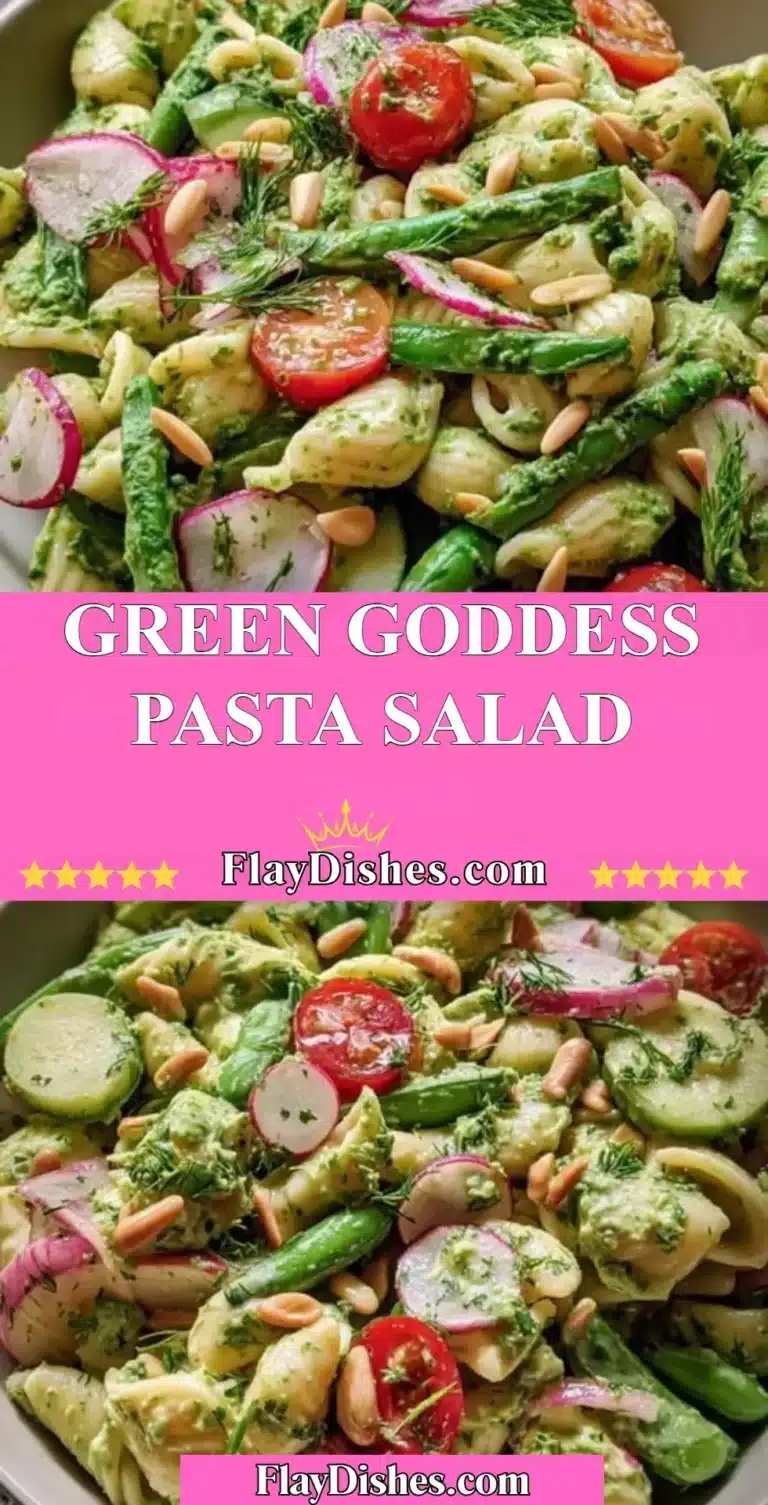 Green Goddess Pasta Salad loaded with fresh ingredients and vibrant colors