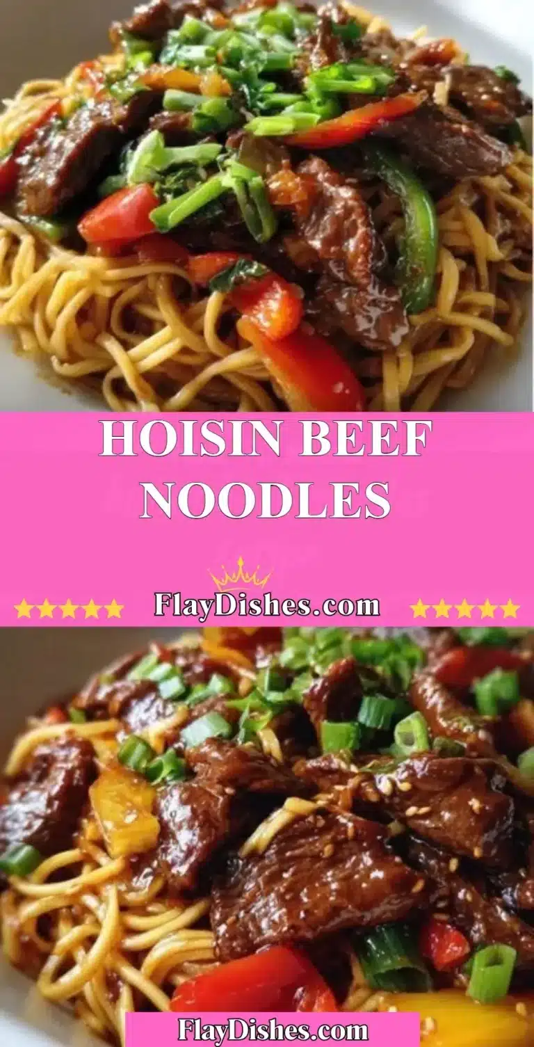 Delicious Hoisin Beef Noodles with tender beef and fresh vegetables