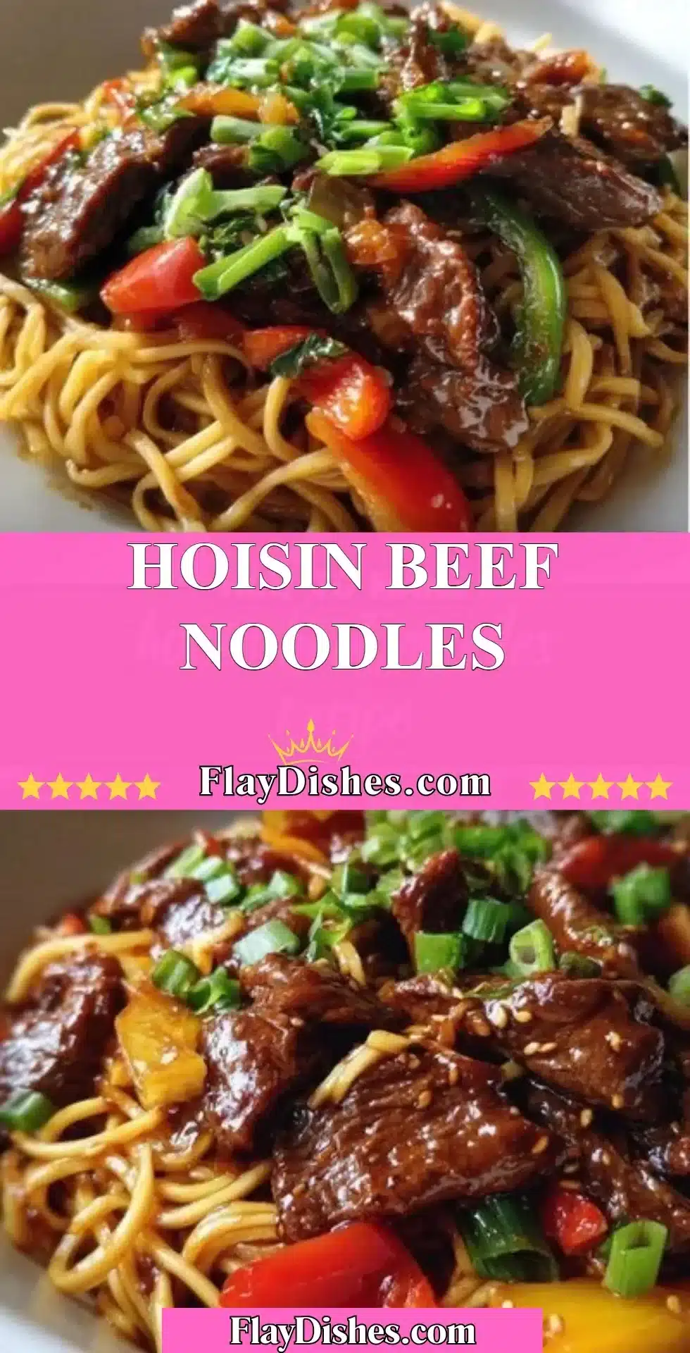 Delicious Hoisin Beef Noodles with tender beef and fresh vegetables