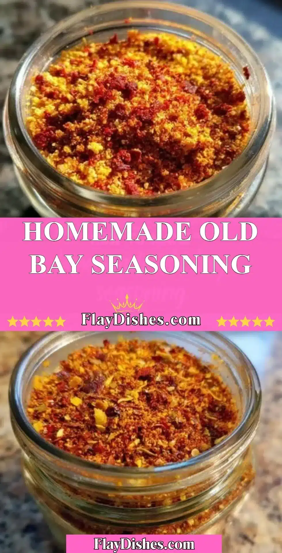 Homemade Old Bay Seasoning ingredients and finished mix in a bowl.