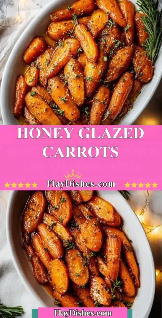 A plate of delicious honey glazed carrots garnished with fresh herbs