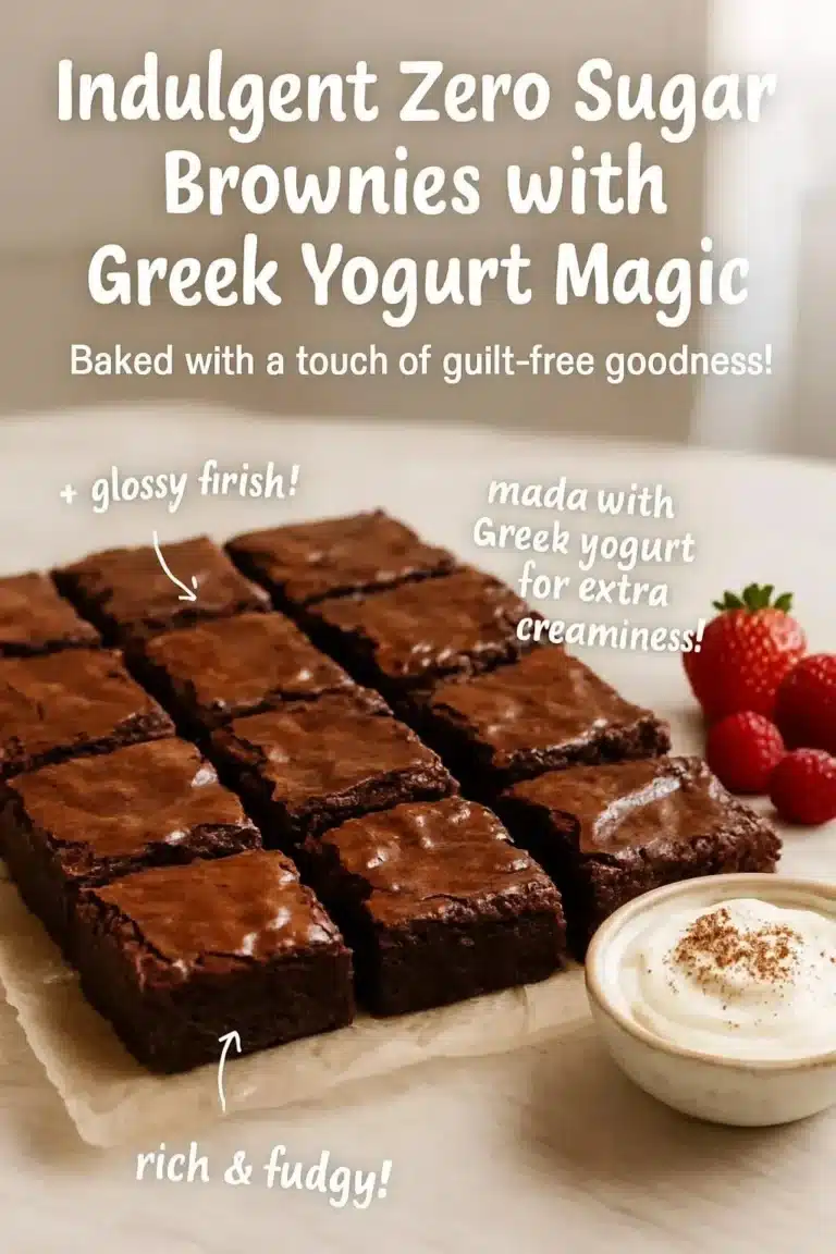 Deliciously indulgent zero sugar brownies with Greek yogurt.