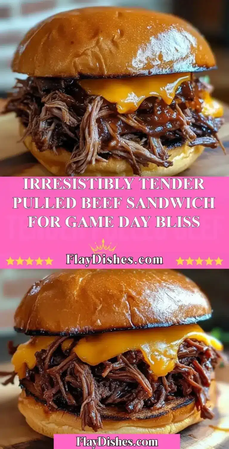 Irresistibly tender pulled beef sandwich served for game day