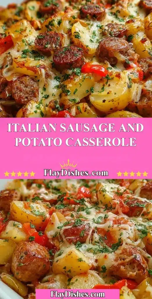 Delicious Italian Sausage and Potato Casserole ready to serve