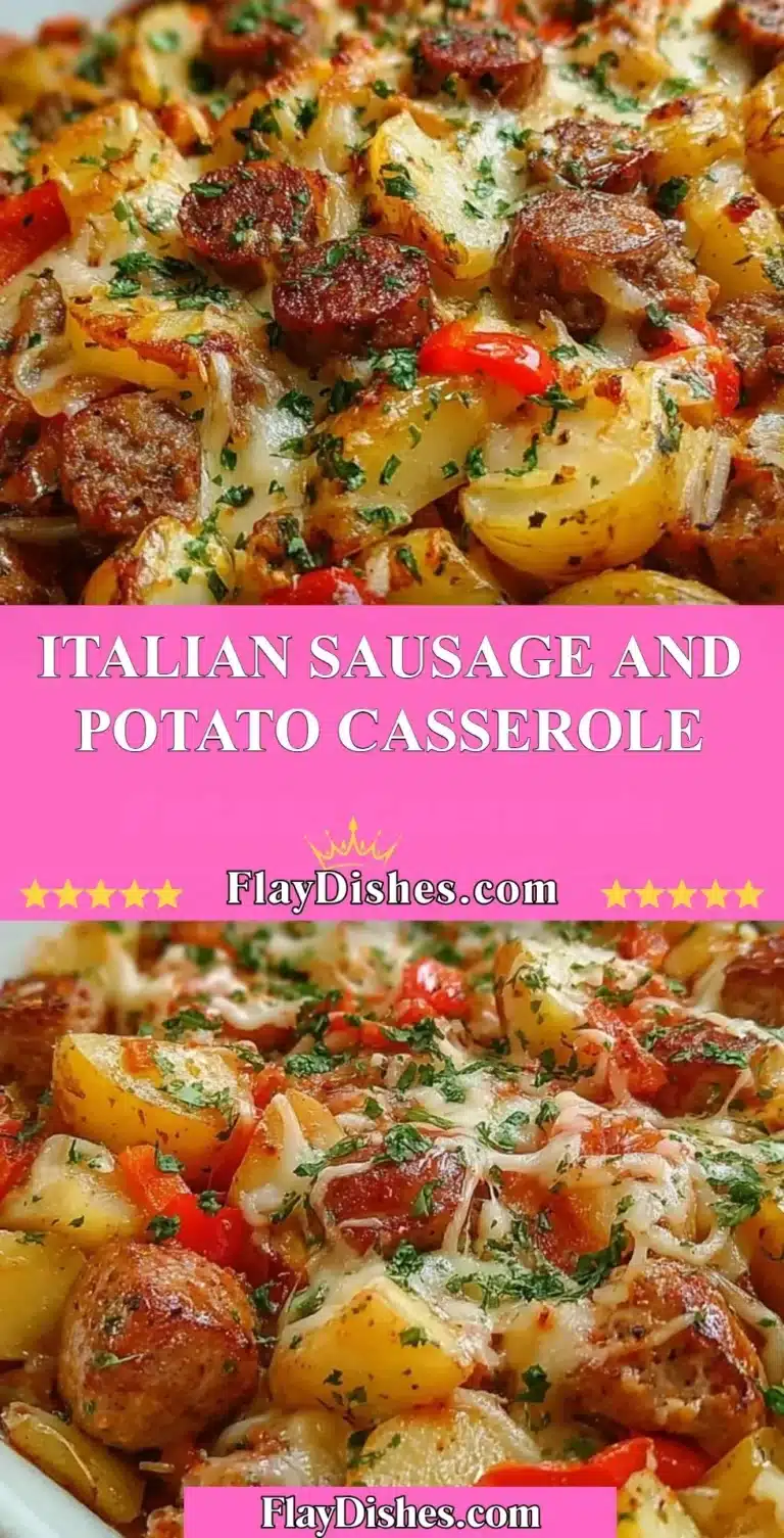 Delicious Italian Sausage and Potato Casserole ready to serve