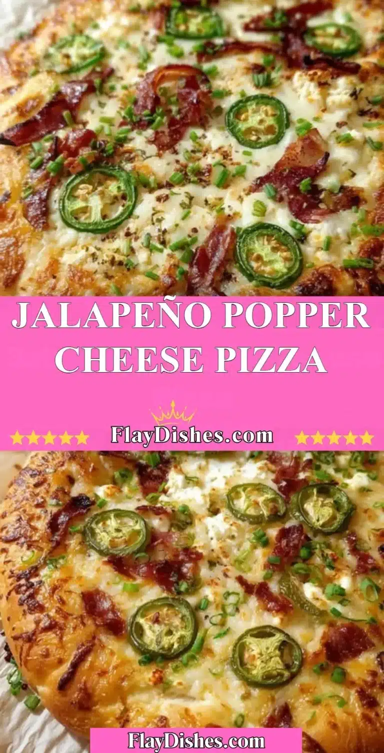 Jalapeño Popper Cheese Pizza topped with jalapeños and creamy cheese