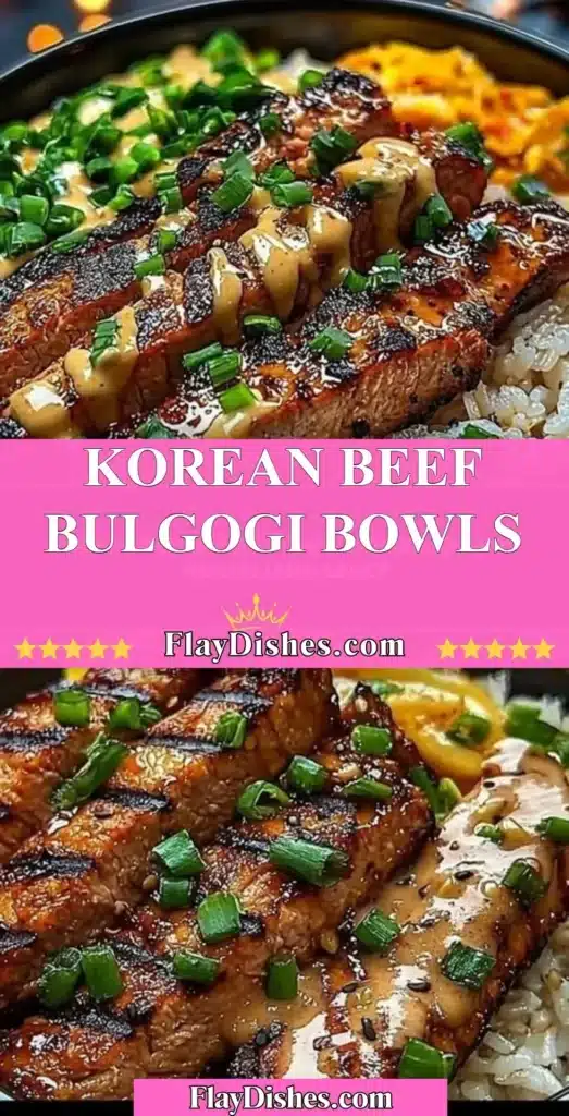 Korean beef bulgogi bowl with marinated beef, vegetables, and rice