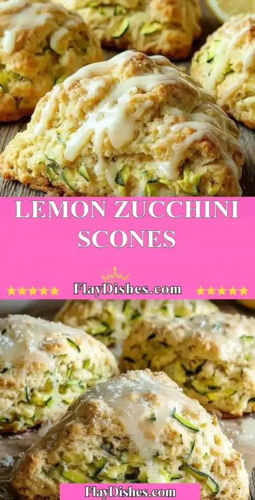 Freshly baked lemon zucchini scones on a plate