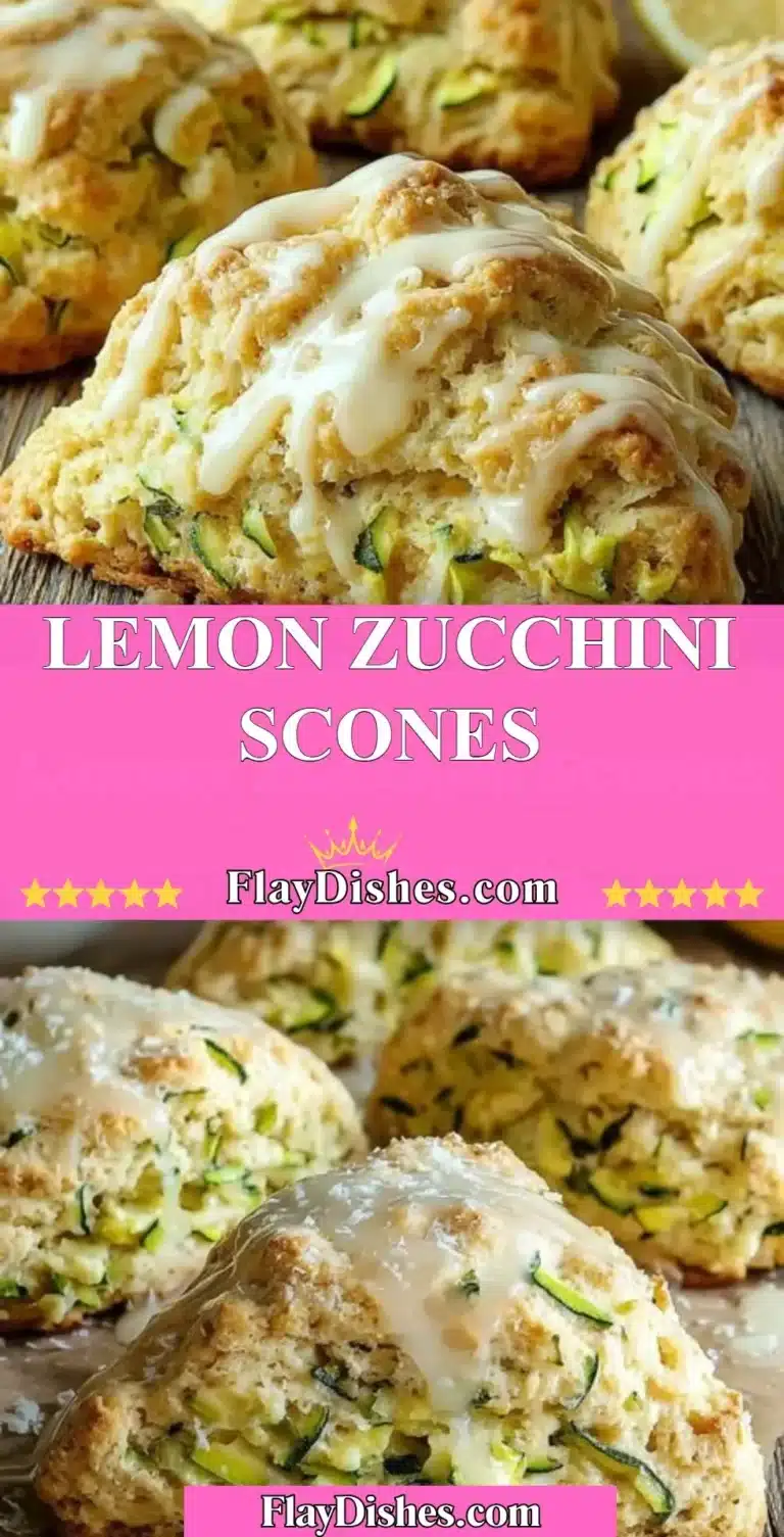 Freshly baked lemon zucchini scones on a plate