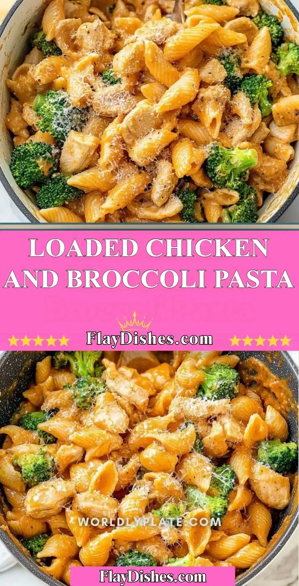 Delicious loaded chicken and broccoli pasta dish with creamy sauce and fresh ingredients