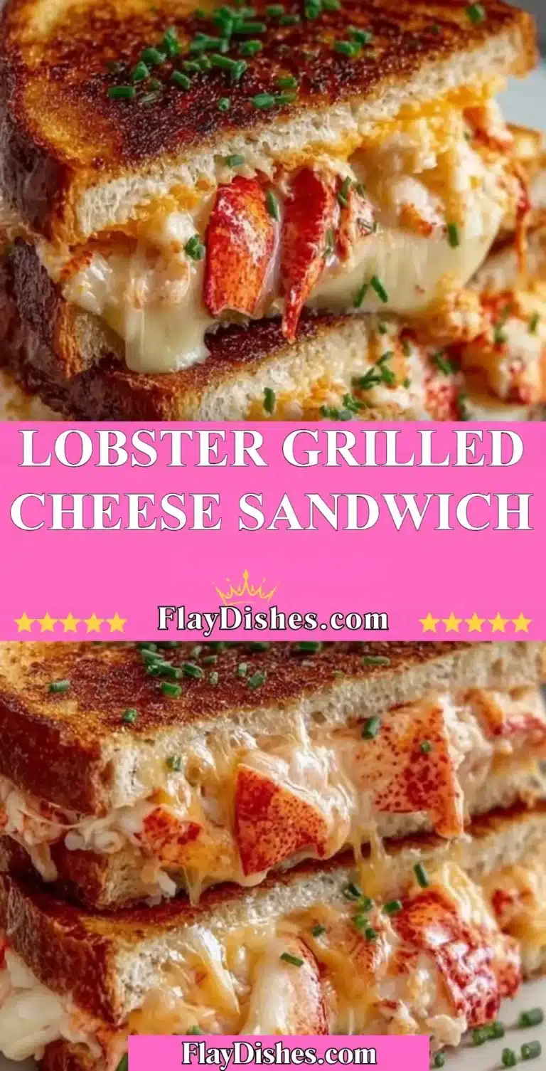 Delicious lobster grilled cheese sandwich with melted cheese and fresh lobster meat