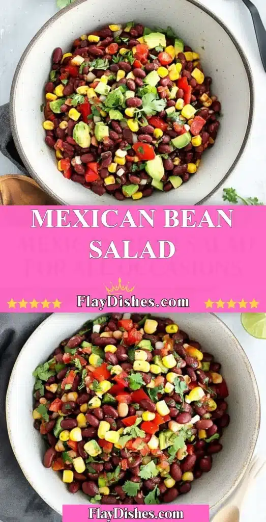 Vibrant and colorful Mexican Bean Salad with fresh vegetables and beans