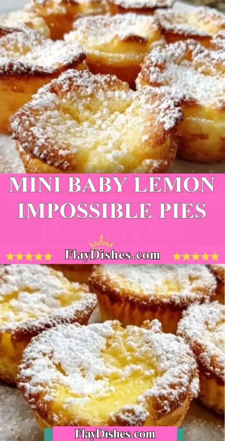 Mini Baby Lemon Impossible Pies filled with tangy lemon flavor and a soft crust