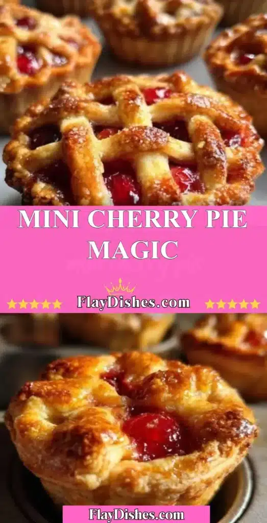 Delicious mini cherry pies baked to perfection with vibrant cherries