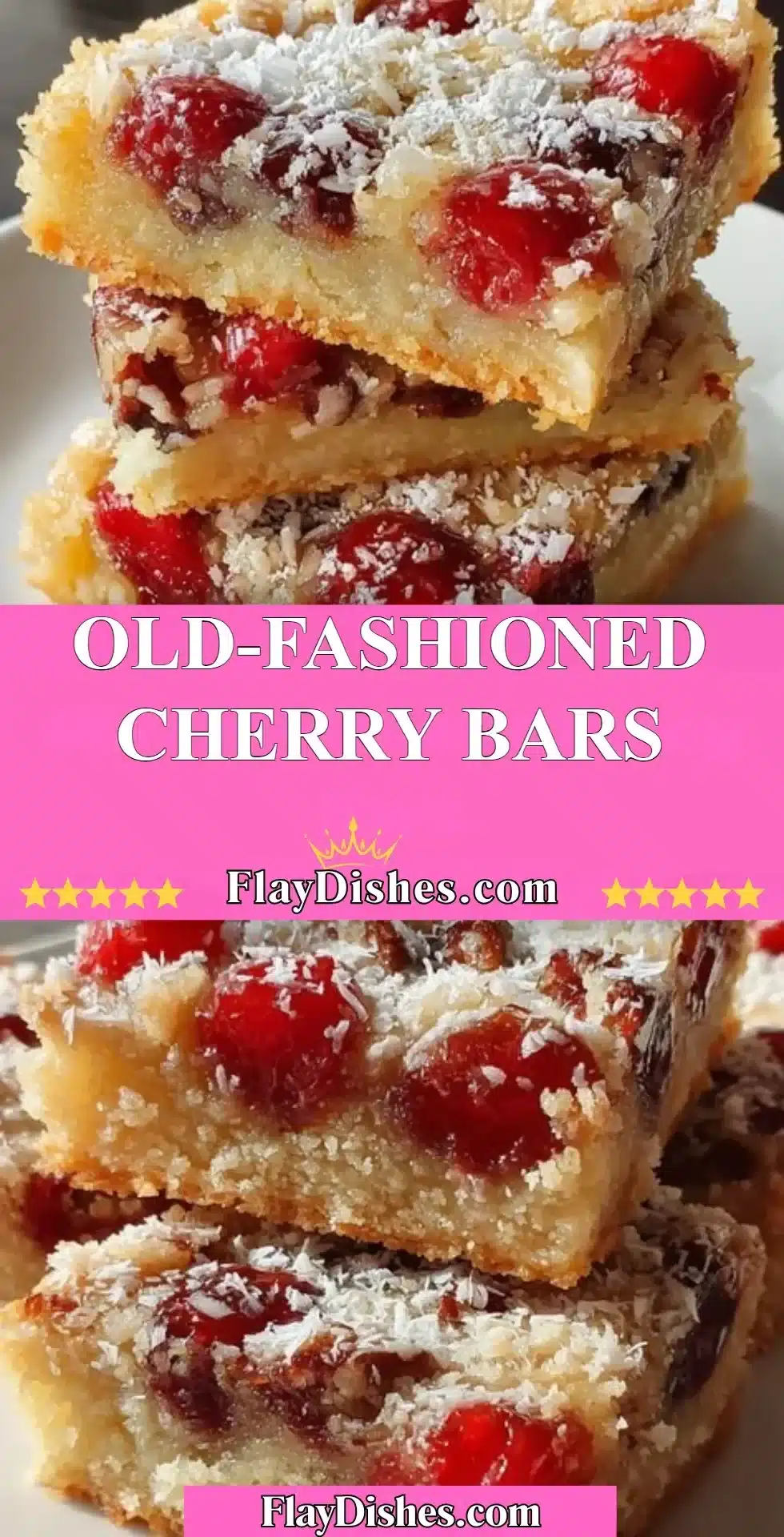 Delicious old-fashioned cherry bars with sweet cherries and buttery crust