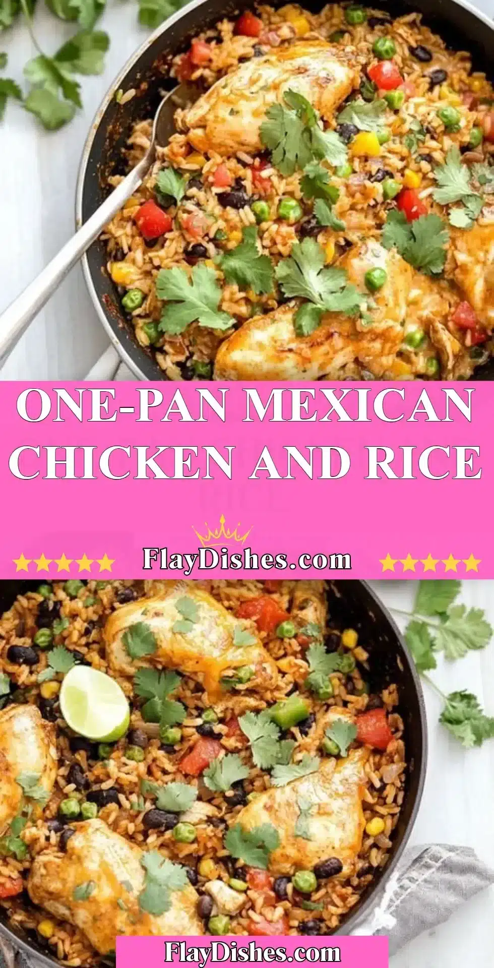 Delicious one-pan Mexican chicken cooked with rice and vibrant spices