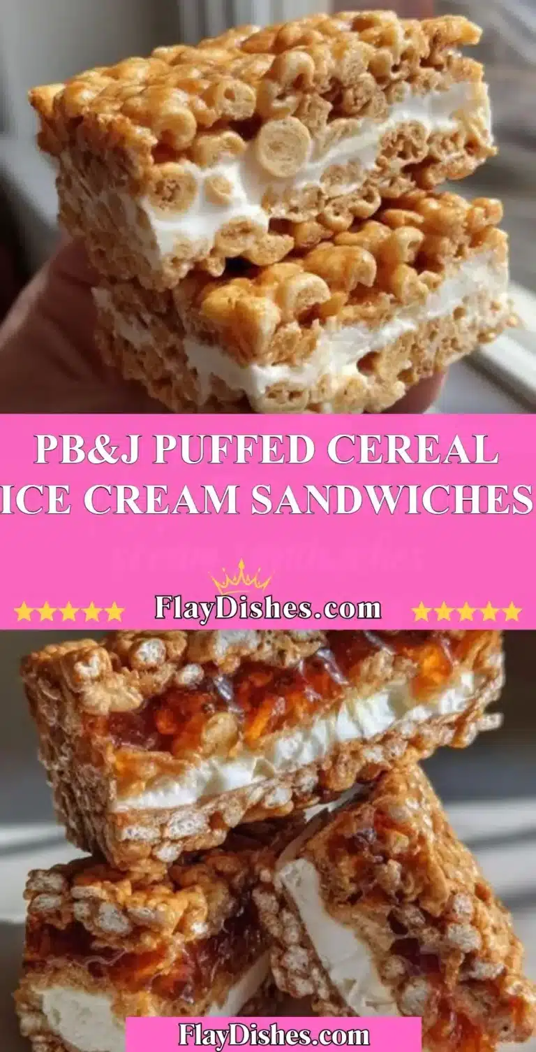 PB&J Puffed Cereal Ice Cream Sandwiches with colorful cereal and ice cream