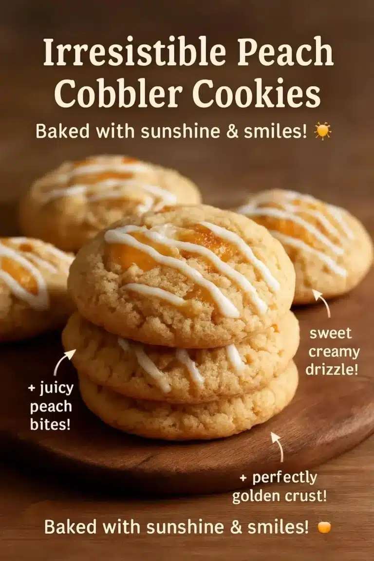 Freshly baked Peach Cobbler Cookies with juicy peaches and spices