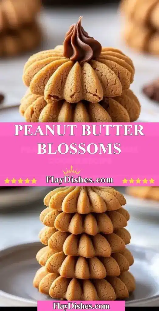 Plate of homemade Peanut Butter Blossoms cookies topped with chocolate kisses