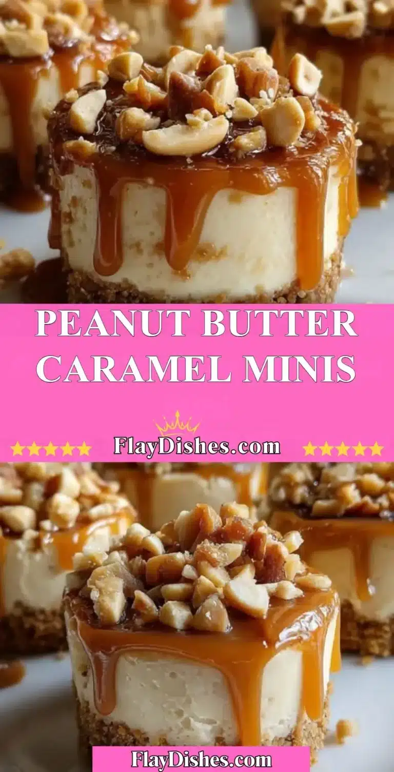 Peanut Butter Caramel Minis on a plate, showcasing a sweet and savory treat.
