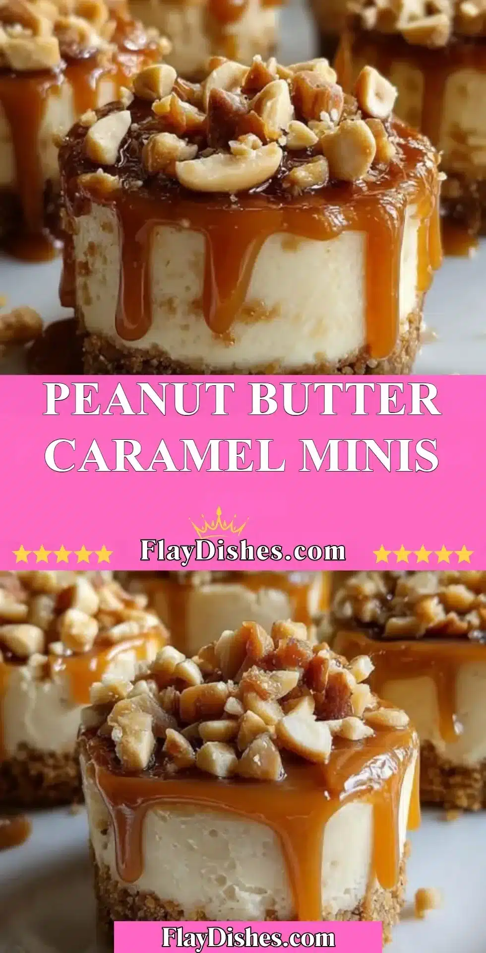 Peanut Butter Caramel Minis on a plate, showcasing a sweet and savory treat.