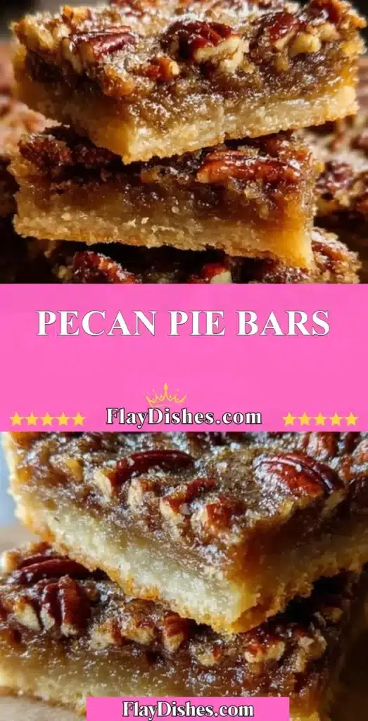 Homemade pecan pie bars topped with chopped pecans and caramel.