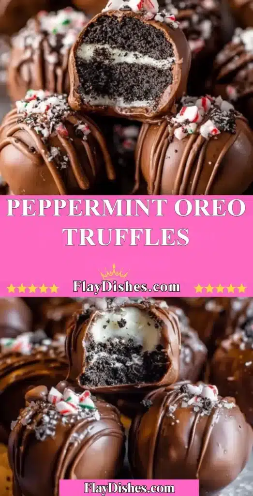 Delicious Peppermint Oreo Truffles topped with crushed candy canes