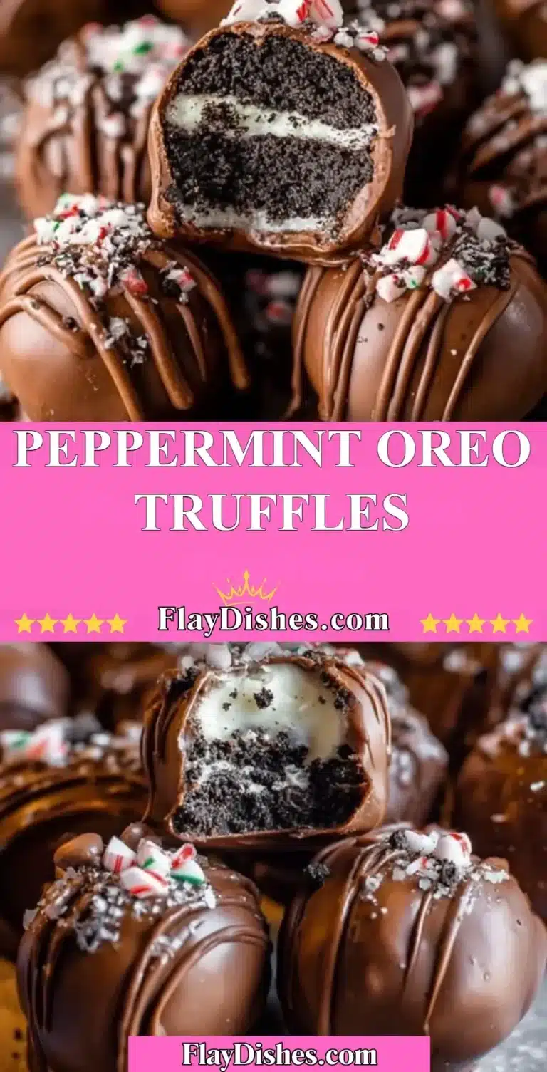 Delicious Peppermint Oreo Truffles topped with crushed candy canes