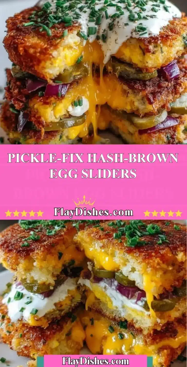 Delicious Pickle-Fix Hash-Brown Egg Sliders served on a plate