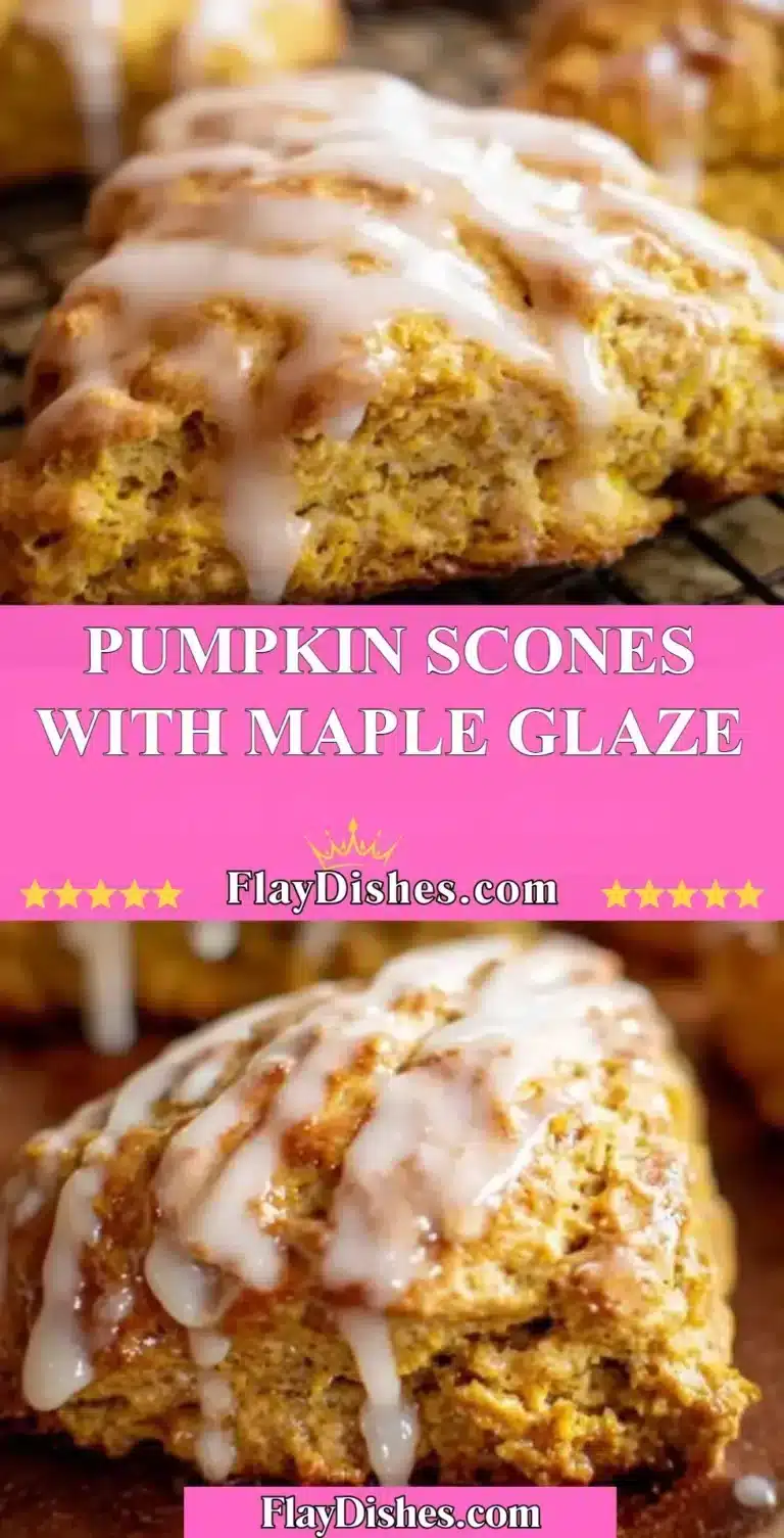 Delicious pumpkin scones drizzled with a sweet maple glaze