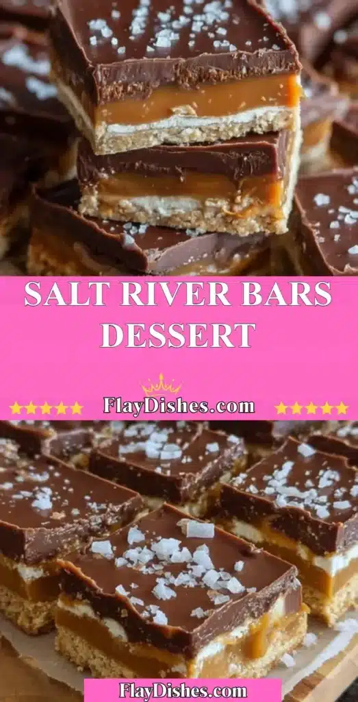 Delicious homemade Salt River Bars Dessert ready to be served.