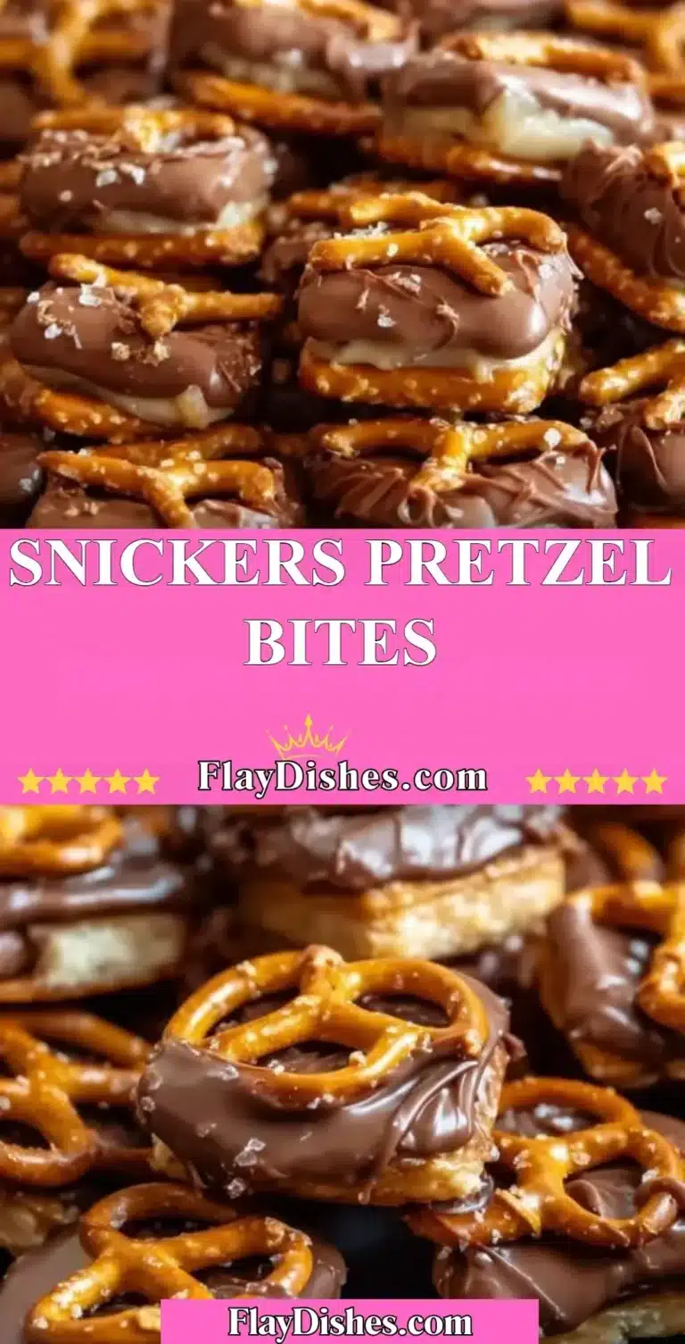 Delicious Snickers Pretzel Bites with a sweet and salty flavor combination