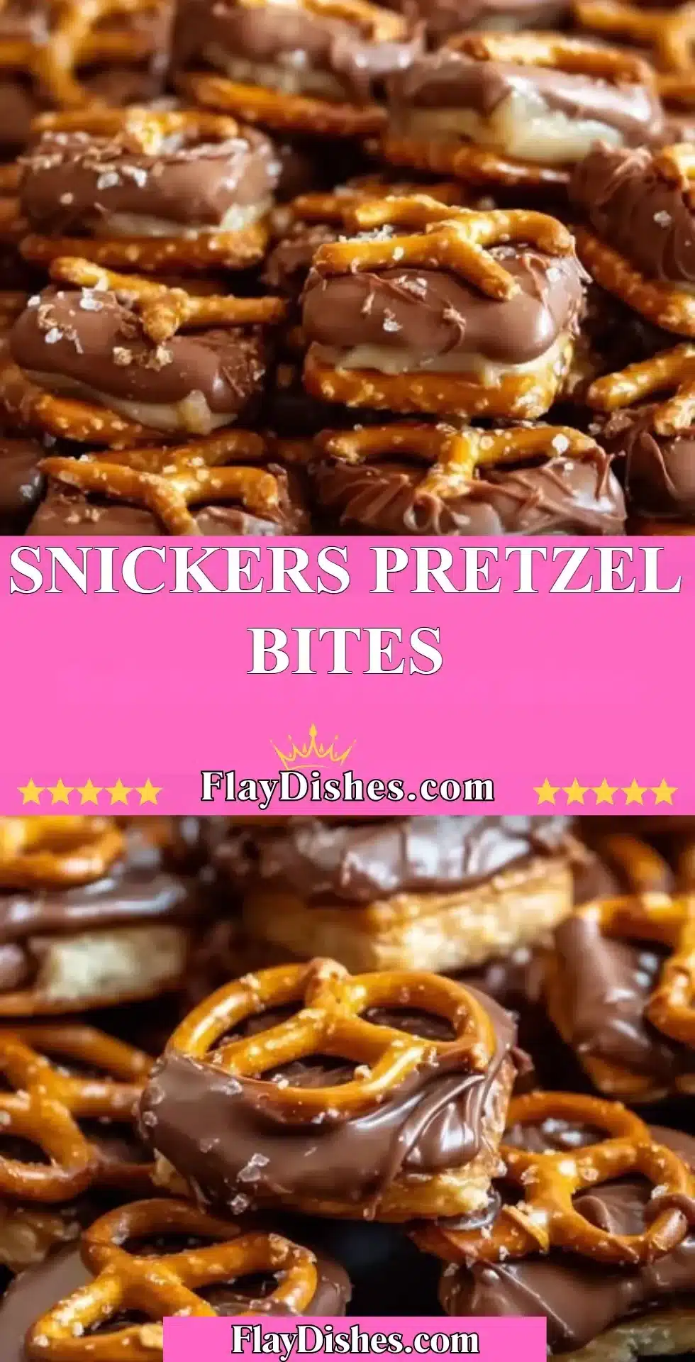 Delicious Snickers Pretzel Bites with a sweet and salty flavor combination