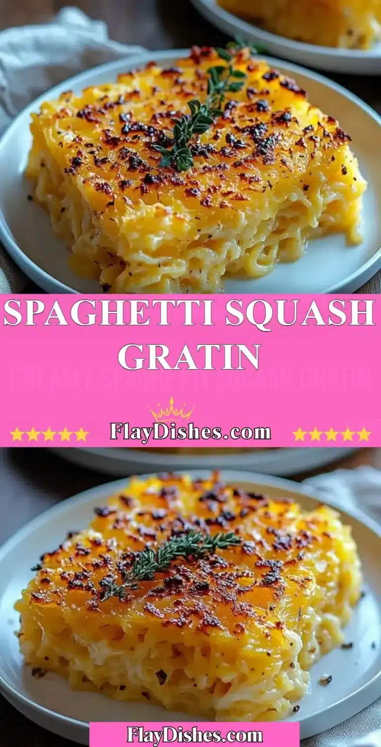 Delicious Spaghetti Squash Gratin in a creamy cheese sauce