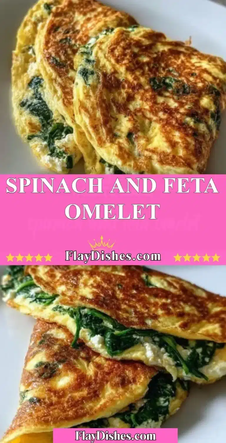 Delicious Spinach Feta Omelet served with fresh herbs