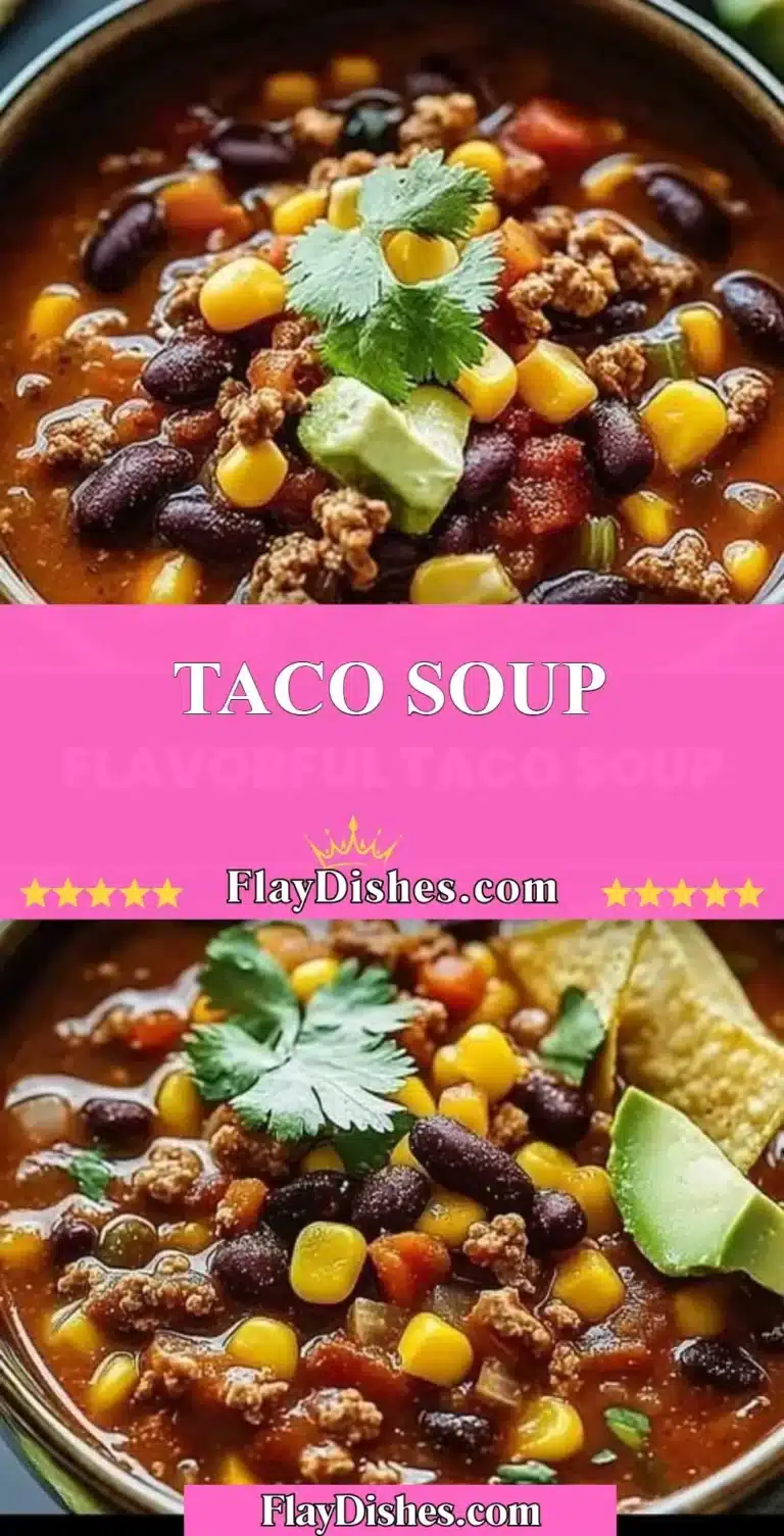 Bowl of hearty Taco Soup topped with cheese and cilantro