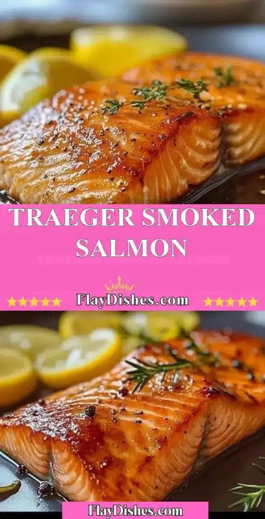 Delicious Traeger smoked salmon served on a plate with fresh herbs.