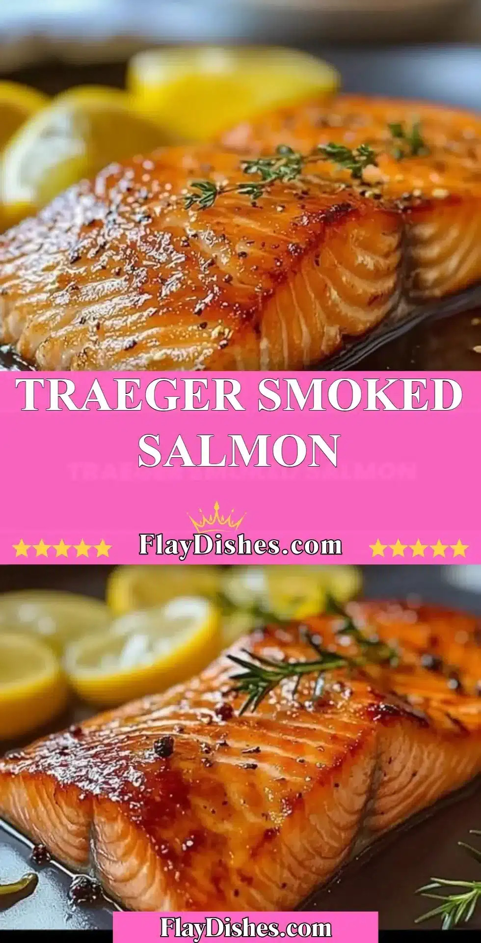 Delicious Traeger smoked salmon served on a plate with fresh herbs.