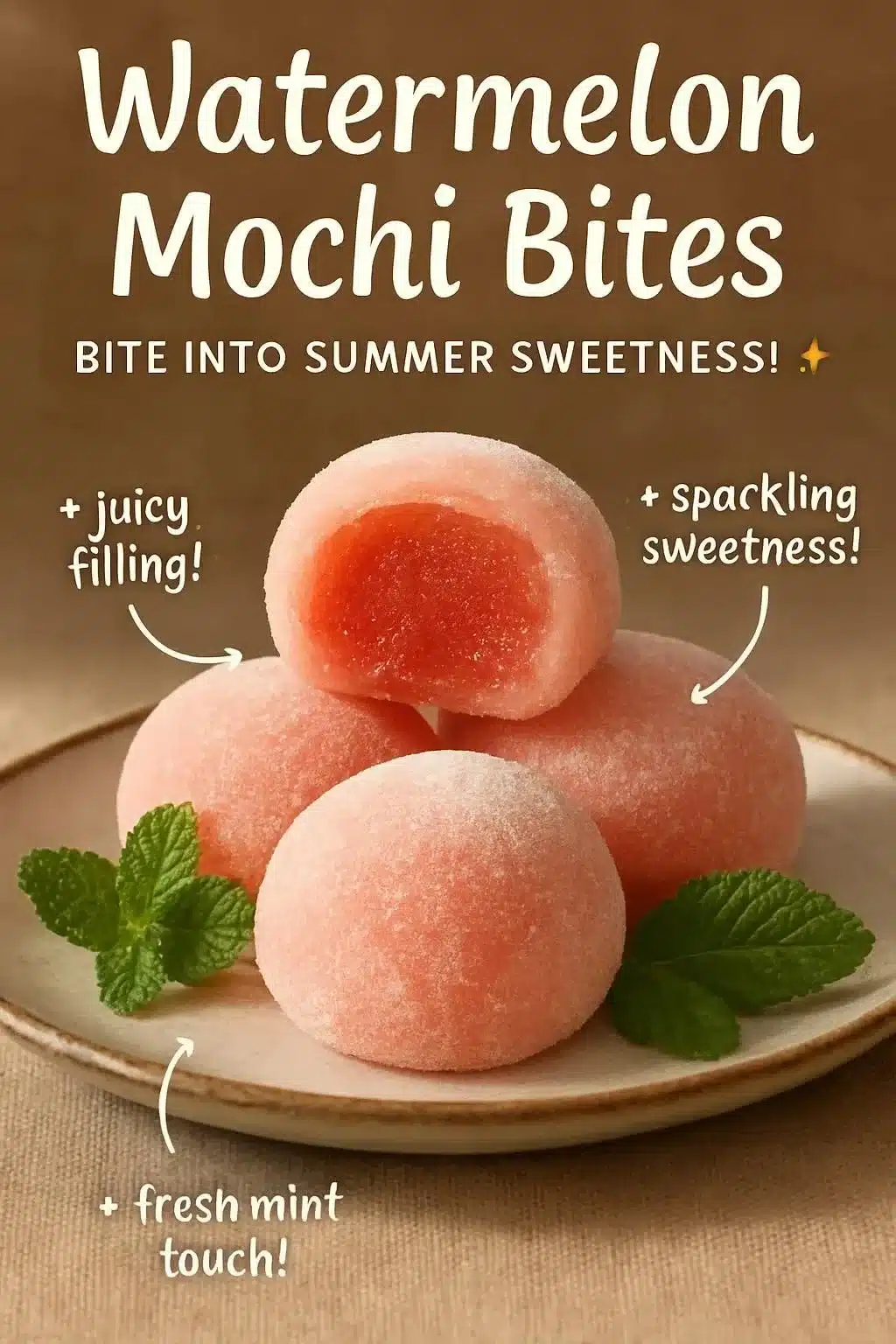Deliciously crafted watermelon mochi bites for a refreshing dessert