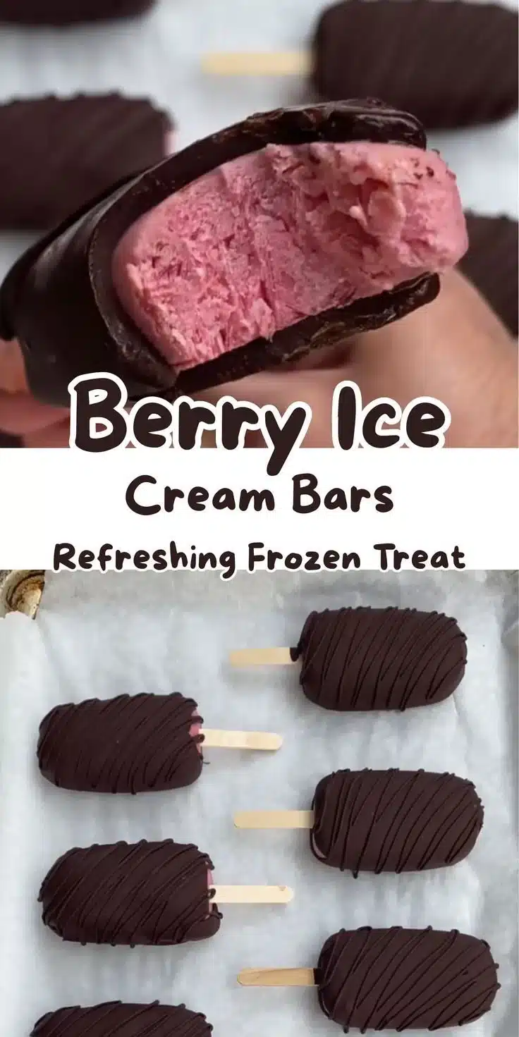 Delicious berry ice cream bars with vibrant colors and rich flavors