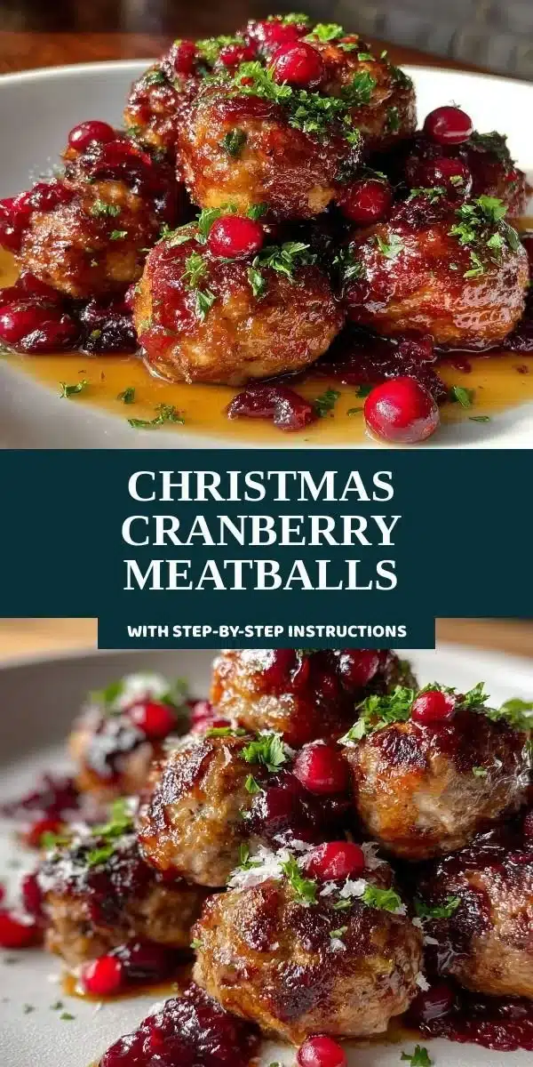 Plate of Christmas Cranberry Meatballs ready for holiday serving
