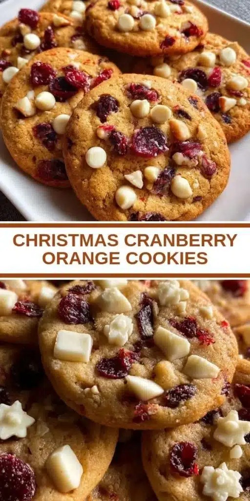 Batch of Christmas Cranberry Orange Cookies on a festive plate