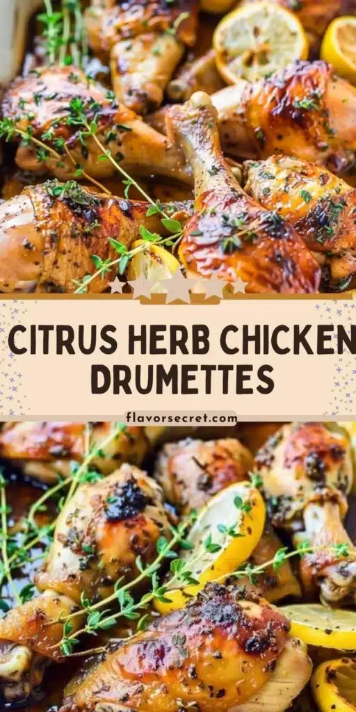 Citrus Herb Roasted Chicken Drumettes served on a plate with herbs