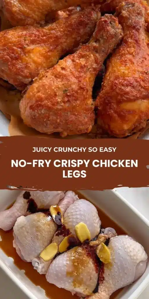 Oven-baked crispy chicken legs served with herbs and spices