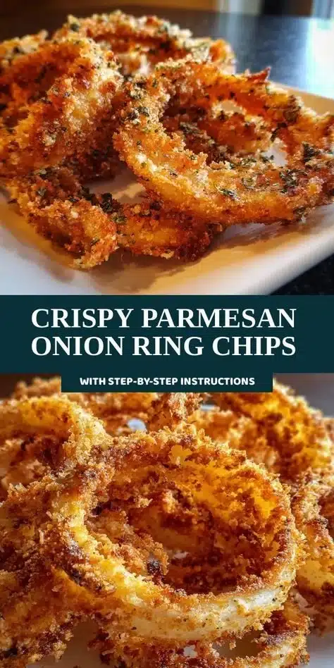 Crispy Parmesan onion ring chips in a bowl, perfect for snacking and entertaining.