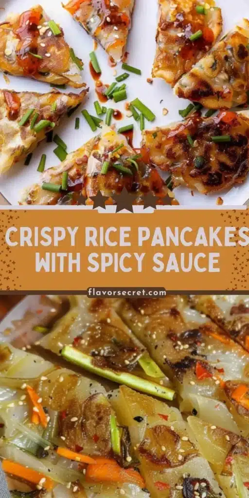 Crispy rice pancakes served with a spicy dipping sauce