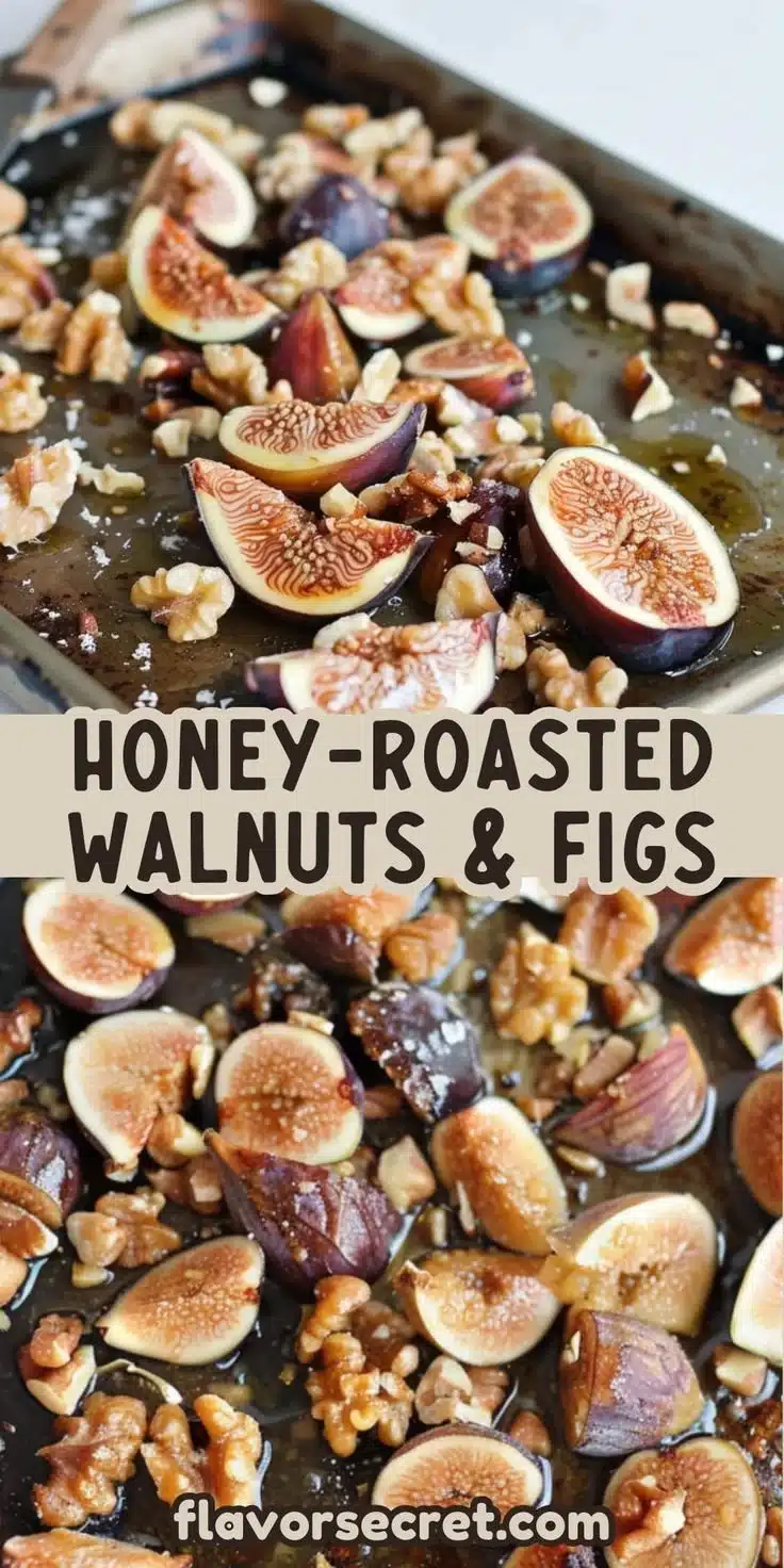 A bowl of honey-roasted walnuts and figs, showcasing a sweet and nutty treat.