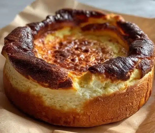 Loaf pan Basque cheesecake topped with caramelized crust and creamy interior