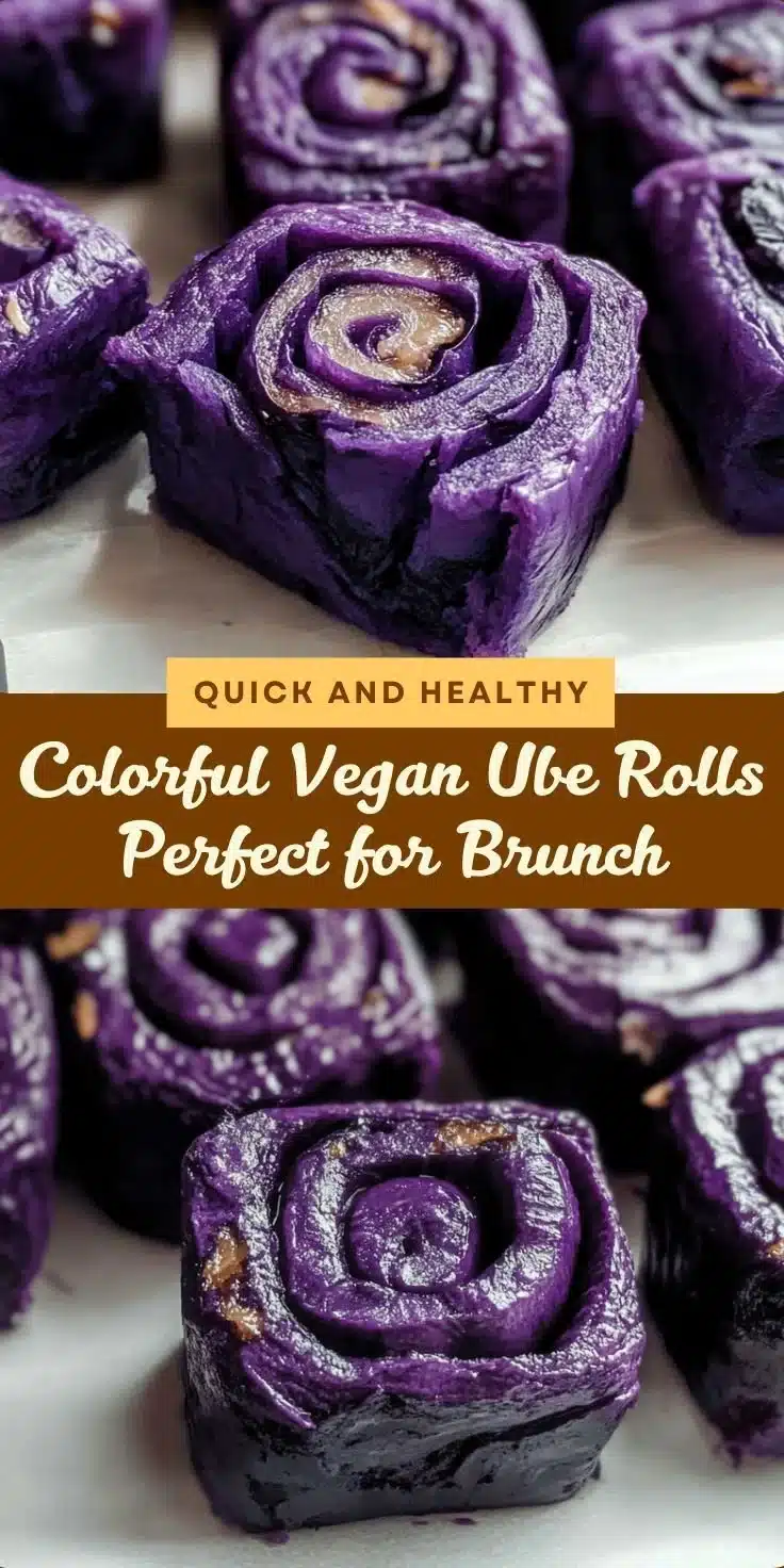 Delicious vegan ube rolls made with purple yam