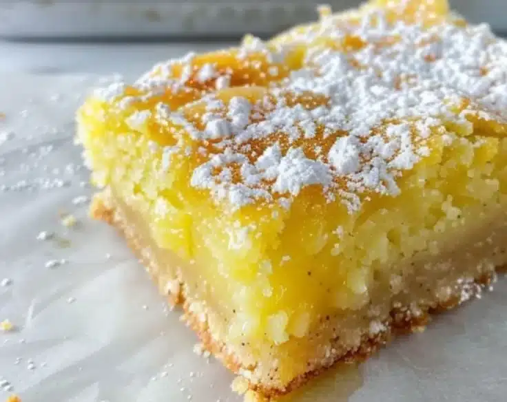 Delicious holiday orange spice custard bars topped with whipped cream and spices